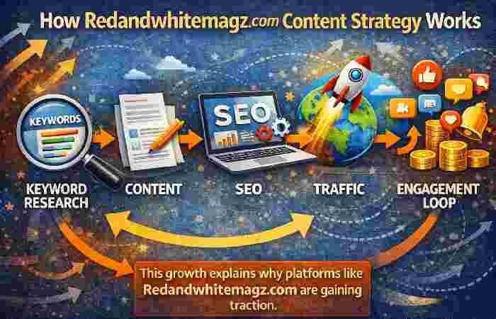 how redandwhitemagz.com content strategy works