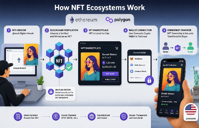 how nft marketplaces and blockchain ownership work