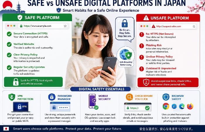 safe vs unsafe websites and apps in japan